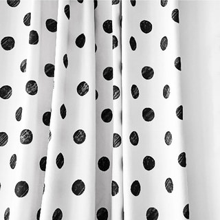 Rideau imprimé pois noirs et blancs 2
