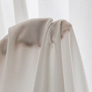 Japonais Ivoire Blanc Fin Vérifié Quadrillage Miroir Voile Rideau 2