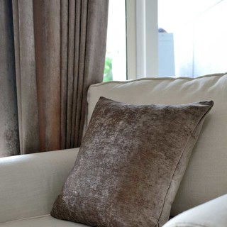 Rideau en chenille marron taupe de luxe 5