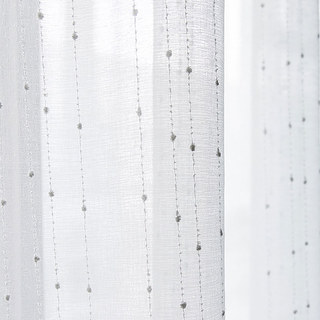 Craft Feel Texturé Blanc à Pois Rayé Rideau Voile 3