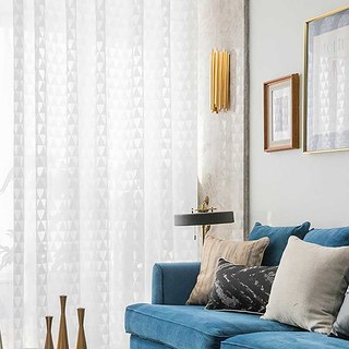 Dimension Romantique Ivoire Triangles Géométrique Rideau Voile 4