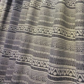 Aztec Ikat Noir et Blanc Rayé Horizontal Géométrique Rideau