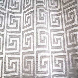 Greek Key Ivory White Mesh Net Curtain 3