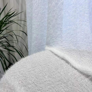 Câlinez-vous Rideau en Mohair Doux Ivoire Blanc Voile Lourd 1