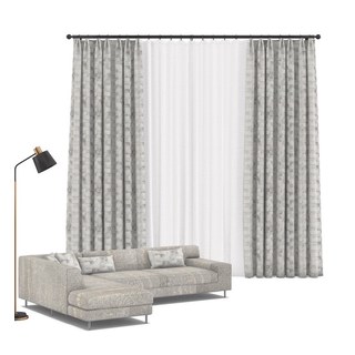 Enchanting Patchwork Luxe Jacquard Gris Perlé Rideau Géométrique 5