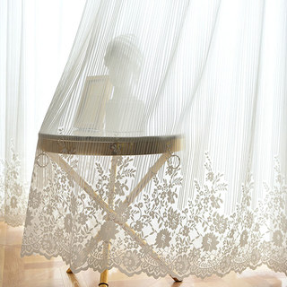 Morning Chamomile Ivoire Blanc Dentelle Voile Rideau