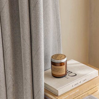 Sonnet géométrique Chenille Crème beige Rideau noir 2