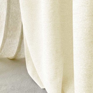 Glame Luxe Ivoire Blanc Rideau Chenille à Rayures Horizontales