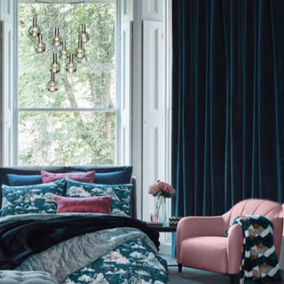 Rideaux de velours bleu encre fin 2