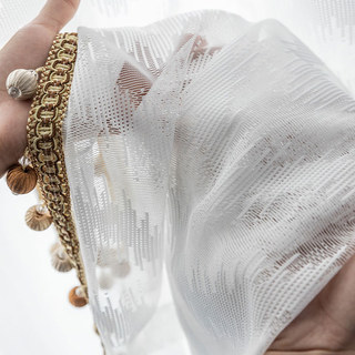 Bohemian Chic Zigzag Ivoire Blanc Rideau Voile 6