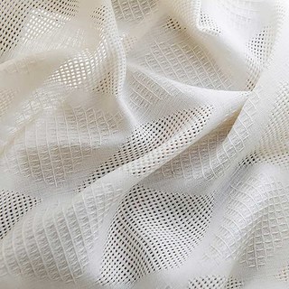 Maille Diamant Géométrique Rideau Voile Ivoire Blanc Lourd 3