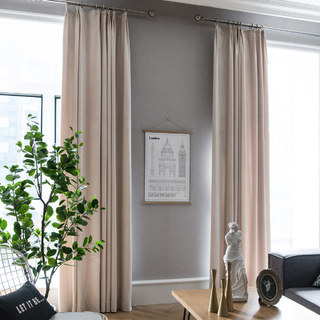 Rideaux en velours crème lustré 1