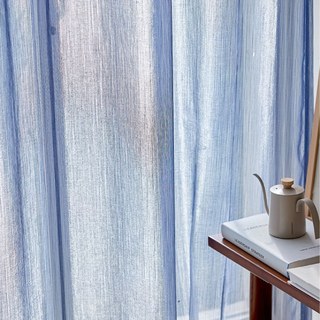 Paris Cascade Shimmering Striped Blue Voile Curtain
Paris Cascade Rayé Chatoyant Bleu Rideau en Voile 3