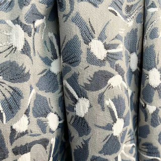 Bleues Éclosions Chenille Double Face Fleurs Œpaques Rideaux 3