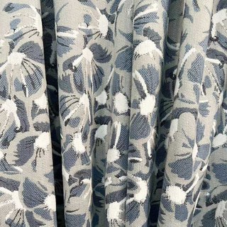 Bleues Éclosions Chenille Double Face Fleurs Œpaques Rideaux 6