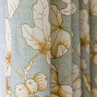 Fig Trees Vert Sauge et Marron Rideau Floral 3
