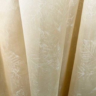 Feuilles Scintillantes Champagne Or Rideau Voile 4
