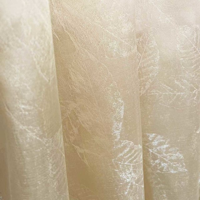 Feuilles Scintillantes Champagne Or Rideau Voile 1