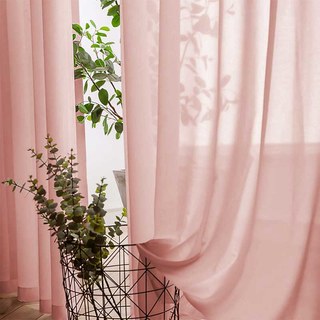 Brise Douce Rideau Voile Chiffon Rose Corail 3