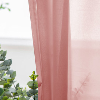 Brise Douce Rideau Voile Chiffon Rose Corail