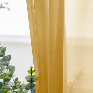 Douce Brise Moutarde Jaune Rideau Voile Chiffon 1