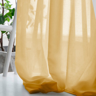 Douce Brise Moutarde Jaune Rideau Voile Chiffon 2
