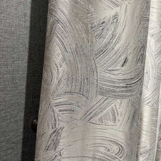 Impressionist Strokes Luxe Jacquard Rideau Champagne avec Détails Argentés 5