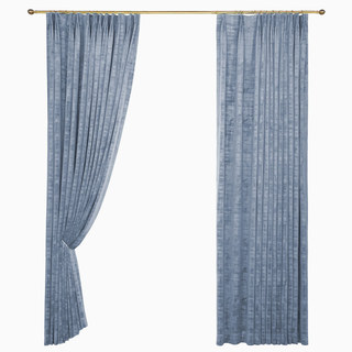 Rideau de velours texturé bleu brumeux de qualité supérieure 4