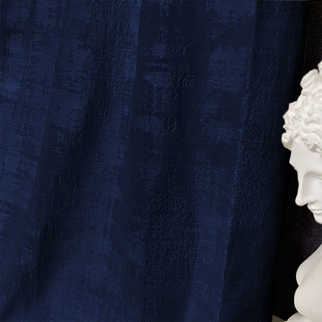 Rideau en velours texturé bleu marine nuit de qualité supérieure 1