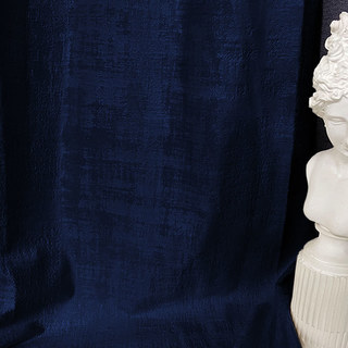 Rideau en velours texturé bleu marine nuit de qualité supérieure 2