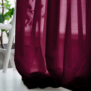 Douce Brise Bourgogne Vin Rouge Rideau en Chiffon Voile 2