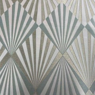 Deco Diamond Jacquard Géométrique Canard Bleu & Or Rideaux Faux Soie