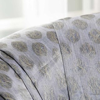 Feuillage Éthéré Luxe Jacquard Gris Géométrique Voile à Pois Rideaux