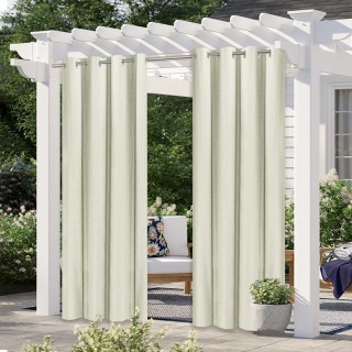 Del Mar Imperméable Anti-Lumière Crème Lin Style Rideau d'Extérieur