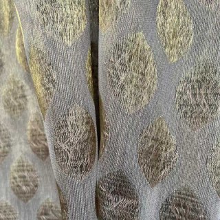 Feuillage Éthéré Luxe Jacquard Or Géométrique Voile à Pois Rideaux