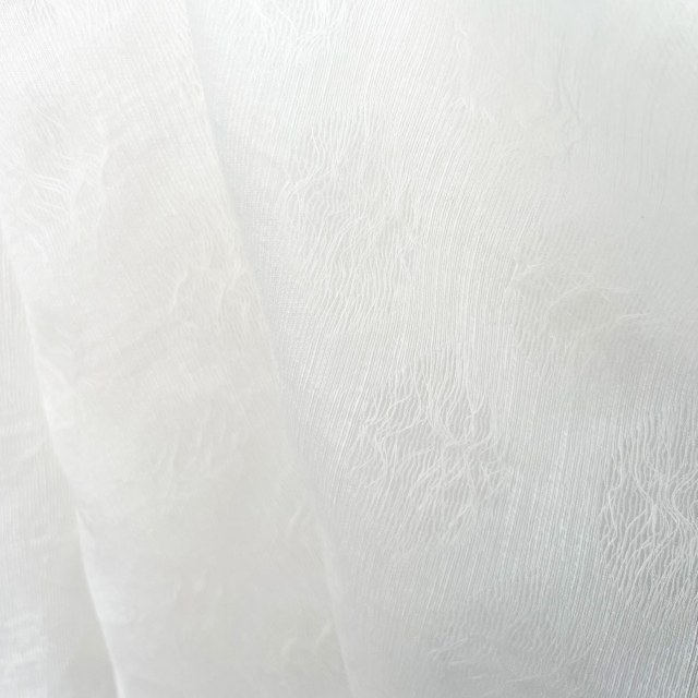 Feuillage Éthéré Luxe Jacquard Ivoire Blanc Rideaux Voile à Motifs Géométriques 1