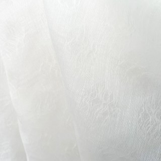 Feuillage Éthéré Luxe Jacquard Ivoire Blanc Rideaux Voile à Motifs Géométriques