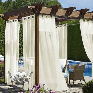 Laguna Outdoor Waterproof Crème Voile Rideau