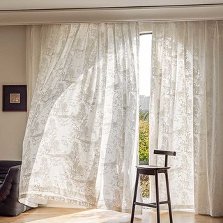 Whispering Willow Oriental Cut Ivory White Floral Voile Curtain
Whispering Willow Coupe Orientale Ivoire Blanc Floral Voile Rideau 3