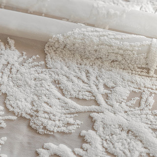 Whispering Willow Oriental Cut Ivory White Floral Voile Curtain
Whispering Willow Coupe Orientale Ivoire Blanc Floral Voile Rideau 4