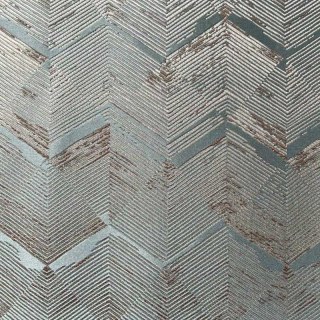 Zigzag Symphonie Chevron Canard Bleu Faux Soie Moderne Rideaux Géométriques 5