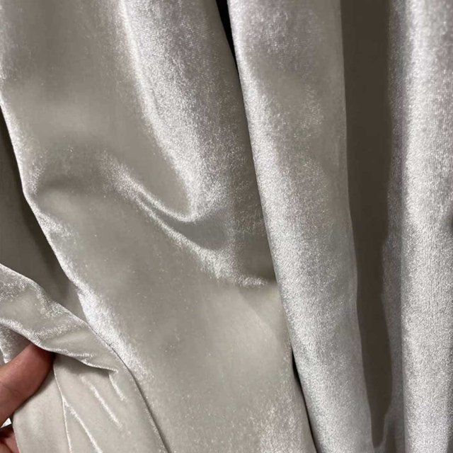 Opulence Crème Champagne Soie Éclatante Légère Voile Translucide Rideau de Velours 1