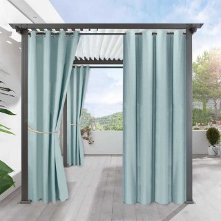 Del Mar Imperméable Anti-Lumière Bleu Clair Lin Style Rideau d'Extérieur