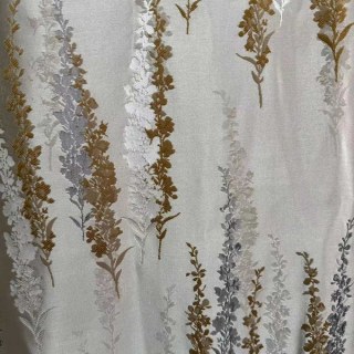 Élégance Lavande Rideaux Floraux Jacquard Crème Or Luxueux 8