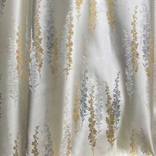 Élégance Lavande Rideaux Floraux Jacquard Crème Or Luxueux 4