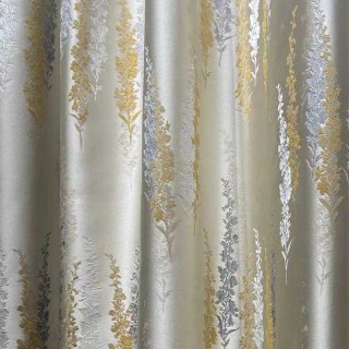 Élégance Lavande Rideaux Floraux Jacquard Crème Or Luxueux 3