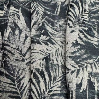 Midnight Palms Encre Bleu Marine Rideaux Tropicaux Floraux