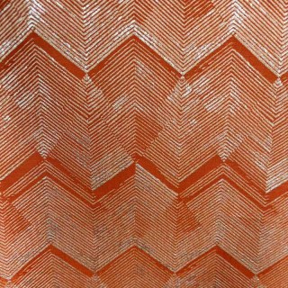 Zigzag Symphonie Chevron Orange Faux Soie Moderne Rideaux Géométriques