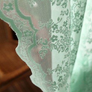 Dentelle Rideau Posey Vert Pastel Rideaux en Voile