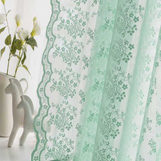 Dentelle Rideau Posey Vert Pastel Rideaux en Voile